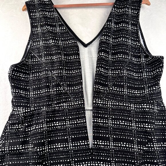 TART Sleeveless Black & White Dot Sheath Dress Sz 1X  V‑Neck Polished OfficeWear - Picture 11 of 14